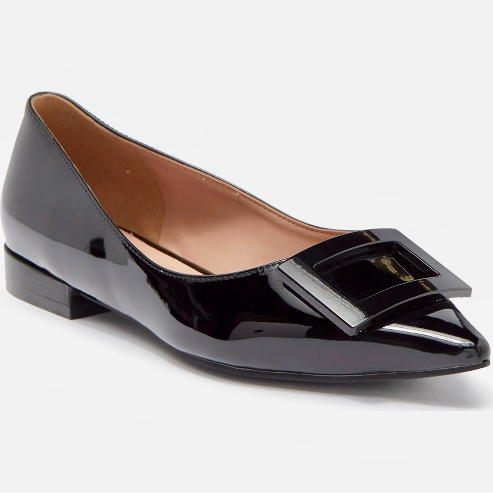 Linea Paola Black Nessa Pointed Toe Flat 13M